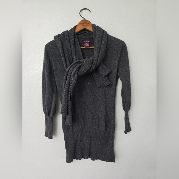 Grace Sweaters - Gracie Womens M Sweater Built in Scarf Cotton Cashmere